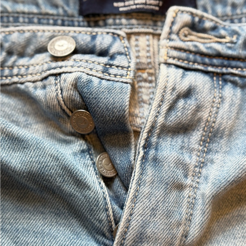 Hollister Blue Jean Shorts with Contrast Stitching